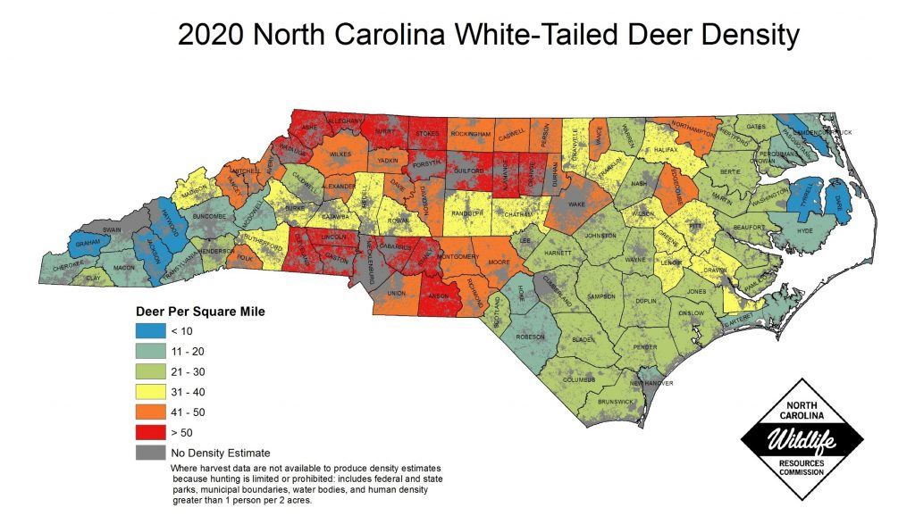 Deer Density Map NC