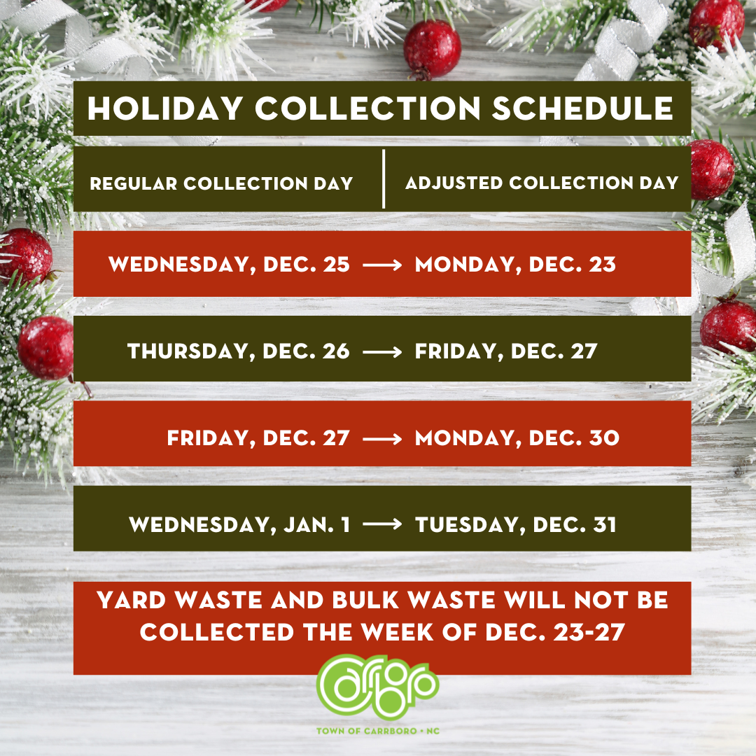 Holiday Service Schedule 